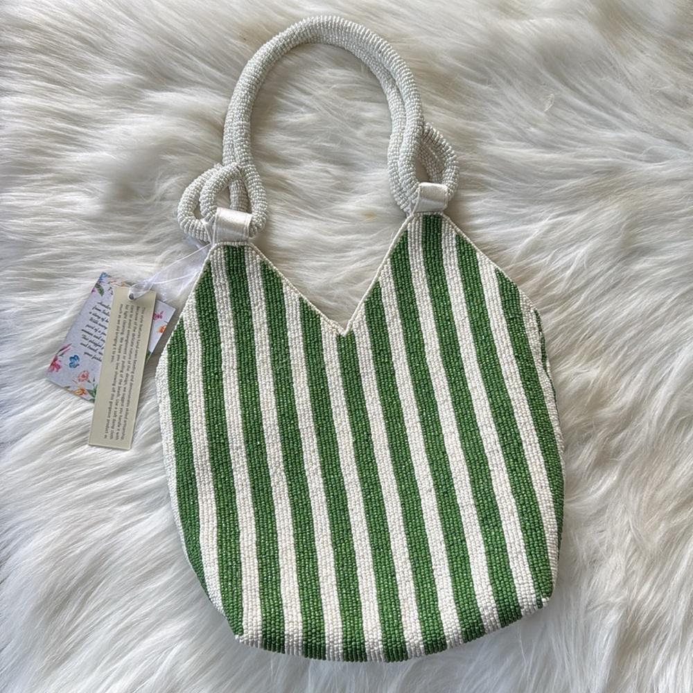 🍸🫒Beaded Martini Glass Handbag Purse Multicolor NWT Staud Anthropologie🍸🫒 - Picture 4 of 4
